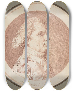 Triptych art skateboard deck of Louis Rolland Trinquesse Portrait Of Franois Reidy De Lagrange by Louis Rolland Trinquesse (1746-1800)