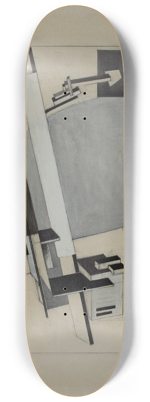 El Lissitzky - Proun Study 1A (Proun S. K.) the Bridge 8.25 inch art skate deck