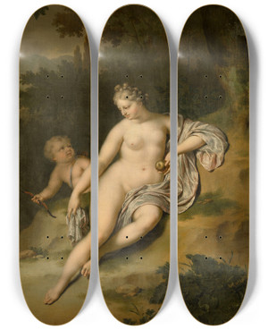 Triptych art skateboard deck of Willem Van Mieris Venus With Cupido by Willem Van Mieris (1662-1747) Triptych art skateboard deck of Willem Van Mieris Venus With Cupido by Willem Van Mieris (1662-1747)