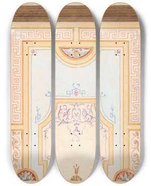 Triptych art skateboard deck of Julesedmondcharles Lachaise Design For A Ceiling_14 by Jules-Edmond-Charles Lachaise (1897) Triptych art skateboard deck of Julesedmondcharles Lachaise Design For A Ceiling_14 by Jules-Edmond-Charles Lachaise (1897)