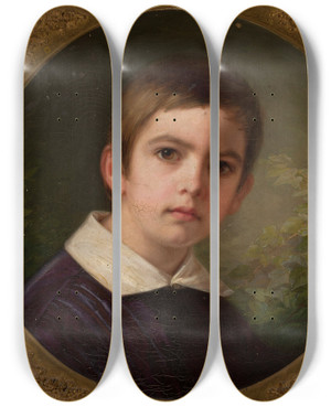 Triptych art skateboard deck of Johannes Samuel Otto Childhood Portrait Of Ferdynand Radziwi by Johannes Samuel Otto (1798-1878)