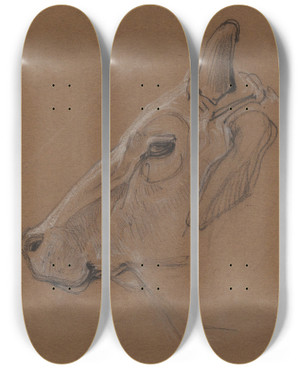 Triptych art skateboard deck of Bernard Willem Wierink Zebu by Bernard Willem Wierink (1856-1939) Triptych art skateboard deck of Bernard Willem Wierink Zebu by Bernard Willem Wierink (1856-1939)