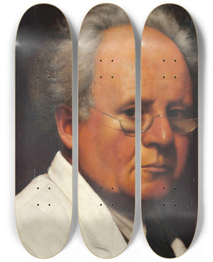 Triptych art skateboard deck of Arthur Segal Self Portrait by Arthur Segal (1875-1944)
