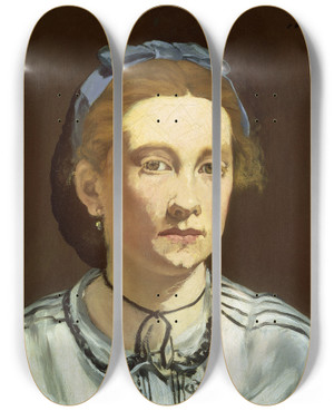 Triptych art skateboard deck of Douard Manet Victorine Meurent by douard Manet (1832-1883)