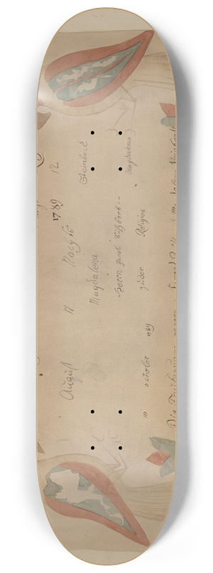 Elmer G. Anderson - Pa. German Birth Certificate 8.25 inch art skate deck