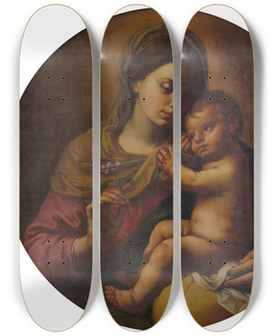 Triptych art skateboard deck of Simone Cantarini Madonna And Child by Simone Cantarini (1612-1648) Triptych art skateboard deck of Simone Cantarini Madonna And Child by Simone Cantarini (1612-1648)