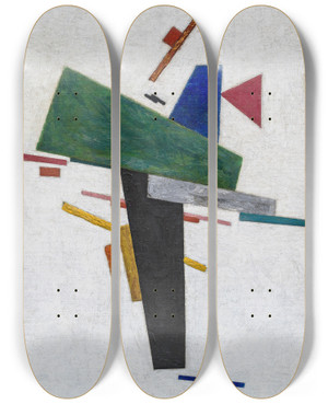 Triptych art skateboard deck of Kazimir Malevich Untitled by Kazimir Malevich (1879-1935)