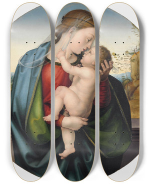 Triptych art skateboard deck of Fra Bartolomeo The Madonna And Child by Fra Bartolomeo (1472-1517)