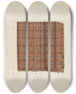 Triptych art skateboard deck of George Constantine Handkerchief by George Constantine