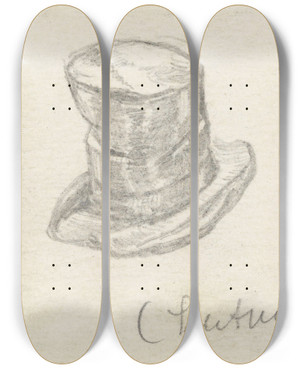 Triptych art skateboard deck of Christian Krohg Flosshatt by Christian Krohg (1852-1925)