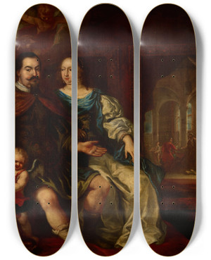 Triptych art skateboard deck of Jrgen Ovens Portrait Of A Married Couple by Jurgen Ovens (1623-1678) Triptych art skateboard deck of Jrgen Ovens Portrait Of A Married Couple by Jurgen Ovens (1623-1678)