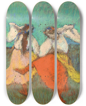 Triptych art skateboard deck of Edgar Degas Danseuses Russes by Edgar Degas (1834-1917)