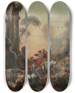 Triptych art skateboard deck of Franois Boucher Rest At The Well by Francois Boucher (1703-1770) Triptych art skateboard deck of Franois Boucher Rest At The Well by Francois Boucher (1703-1770)