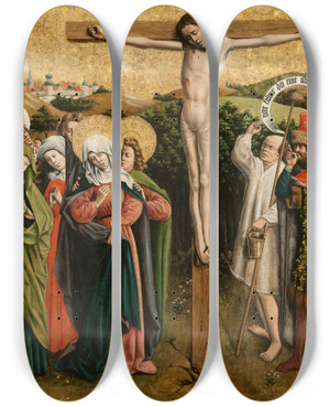 Triptych art skateboard deck of Master Of The Schlgl Altarpiece Altarpiece With The Passion Of Christ by Master Of The Schlagl Altarpiece (15-)