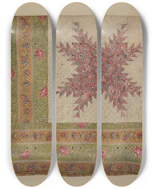 Triptych art skateboard deck of Paul Ward Quilt by Paul Ward (20-)