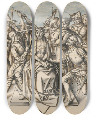 Triptych art skateboard deck of Circle Of Hans Holbein The Elder Christs Crowning Of Thorns by Circle Of Hans Holbein The Elder (1465-1524) Triptych art skateboard deck of Circle Of Hans Holbein The Elder Christs Crowning Of Thorns by Circle Of Hans Holbein The Elder (1465-1524)