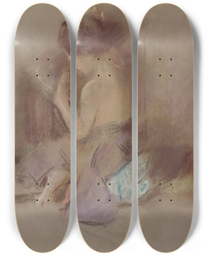 Triptych art skateboard deck of Robert Frederick Blum The Toilet_2 by Robert Frederick Blum (1857-1903)