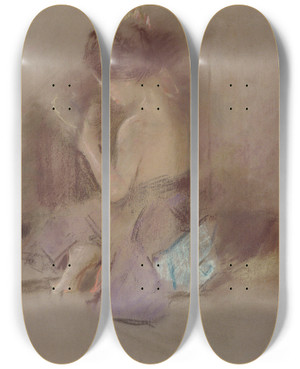 Triptych art skateboard deck of Robert Frederick Blum The Toilet_1 by Robert Frederick Blum (1857-1903)