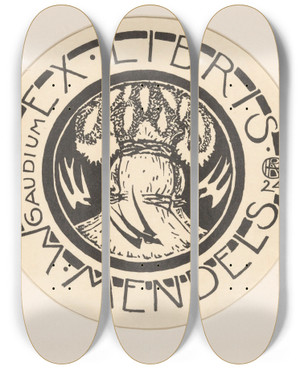 Triptych art skateboard deck of Richard Nicolas Roland Holst Ex Libris Van Maurits Mendels 3 by Richard Nicolaus Roland Holst (1868-1938) Triptych art skateboard deck of Richard Nicolas Roland Holst Ex Libris Van Maurits Mendels 3 by Richard Nicolaus Roland Holst (1868-1938)