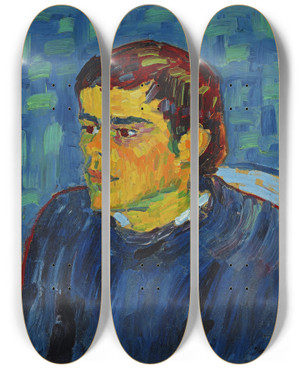 Triptych art skateboard deck of Alexej Von Jawlensky The Hunchback by Alexej Von Jawlensky (1864-1941)