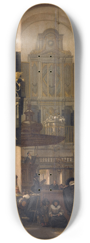 Emanuel de Witte - Interior of the Protestant Church 8.25 inch art skate deck Emanuel de Witte - Interior of the Protestant Church 8.25 inch art skate deck