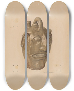 Triptych art skateboard deck of George Loughridge Grotesque Jug by George Loughridge (20-)