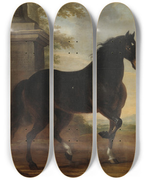 Triptych art skateboard deck of David Klcker Ehrenstrahl Karl Xis Livhst Tott_1 by David Klocker Ehrenstrahl (1628-1698)