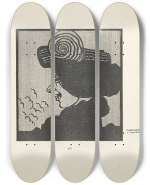 Triptych art skateboard deck of Leopold Stolba Ver Sacrum 1903 S 281 by Leopold Stolba (1863-1929)
