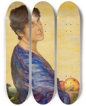 Triptych art skateboard deck of Franz Von Stuck Portrt Frau Von Stuck by Franz Von Stuck (1863-1928) Triptych art skateboard deck of Franz Von Stuck Portrt Frau Von Stuck by Franz Von Stuck (1863-1928)