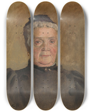 Triptych art skateboard deck of Ladislav Mednynszky Portrait Of Evelin Czbel by Ladislav Mednyanszky (1852-1919) Triptych art skateboard deck of Ladislav Mednynszky Portrait Of Evelin Czbel by Ladislav Mednyanszky (1852-1919)