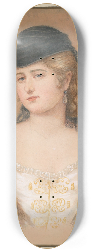 Emanuel Thomas Peter - Bildnis einer Dame mit schwarzem Hut und Schleier 8.25 inch art skate deck