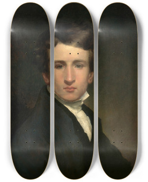 Triptych art skateboard deck of William Page Selfportrait by William Page (1811-1885)
