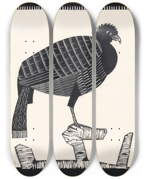 Triptych art skateboard deck of Samuel Jessurun De Mesquita Pauwies by Samuel Jessurun De Mesquita (1868-1944)