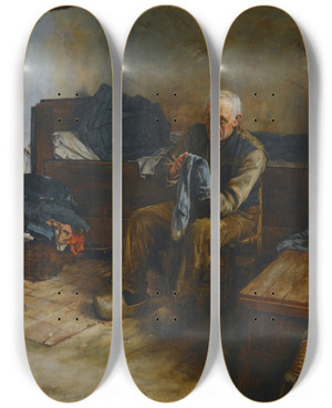 Triptych art skateboard deck of Walter Langley Aflemish Peasant by Walter Langley (1852-1922) Triptych art skateboard deck of Walter Langley Aflemish Peasant by Walter Langley (1852-1922)