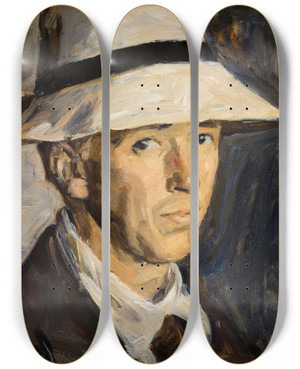 Triptych art skateboard deck of Gf Clement Einar Hein by G.F. Clement (1867-1933)