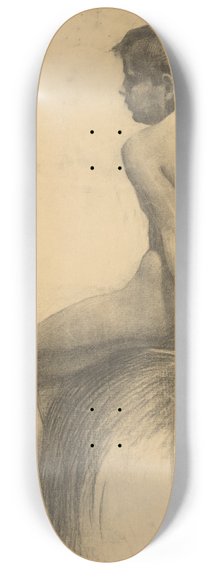 Emil Alexay-Olexk - Study of a Seated Boy 8.25 inch art skate deck