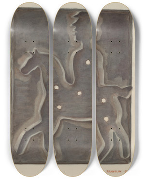 Triptych art skateboard deck of Franklyn Syres Cookie Cutter by Franklyn Syres