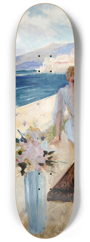 Albert Edelfelt - The Artists Wife And Emilie Von Etter On The Balcony In Cannes 8.25 inch art skate deck