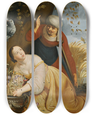 Triptych art skateboard deck of Haarlem School Vertumnus And Pomona by Haarlem School Triptych art skateboard deck of Haarlem School Vertumnus And Pomona by Haarlem School
