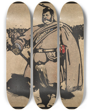 Triptych art skateboard deck of William Nicholson Drummajor_2 by William Nicholson (1872-1949)