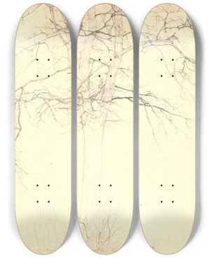 Triptych art skateboard deck of Christen Kbke Lind Ved Krlighedsstien by Christen Kobke (1810-1848)