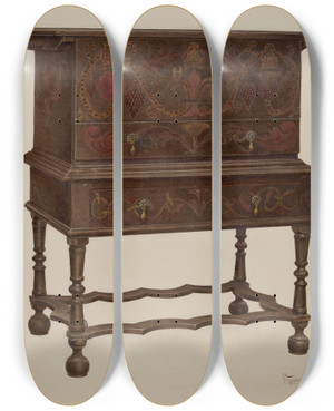 Triptych art skateboard deck of Rolland Livingstone Chest by Rolland Livingstone