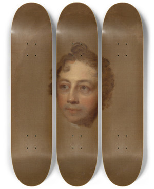 Triptych art skateboard deck of Gilbert Stuart Washington Allston by Gilbert Stuart (1755-1828)