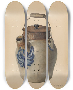 Triptych art skateboard deck of John Tarantino Batter Jug_1 by John Tarantino (1935)