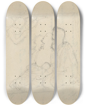 Triptych art skateboard deck of John Flaxman Holy Family With Angels by John Flaxman (1755-1826) Triptych art skateboard deck of John Flaxman Holy Family With Angels by John Flaxman (1755-1826)