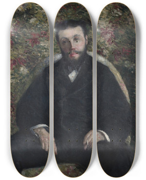 Triptych art skateboard deck of Gustave Caillebotte Portrait De A Cassabois by Gustave Caillebotte (1848-1894)