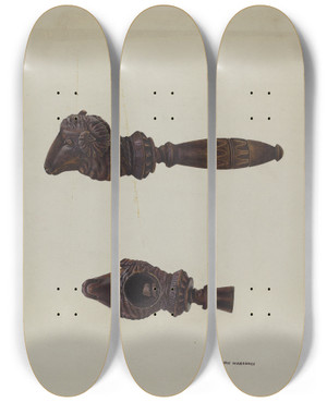 Triptych art skateboard deck of Chris Makrenos Nutcracker by Chris Makrenos (20-)