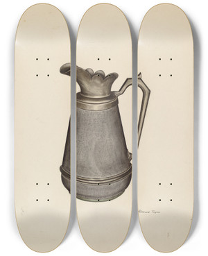 Triptych art skateboard deck of Richard Taylor Enamel Pitcher_1 by Richard Taylor