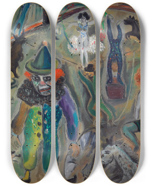 Triptych art skateboard deck of John Christensen Gadebillede_1 by John Christensen (1896-1940)