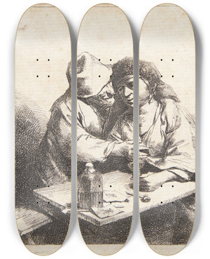 Triptych art skateboard deck of Cornelis Pietersz Bega Et Forelsket Par by Cornelis Pietersz Bega (1631-1664) Triptych art skateboard deck of Cornelis Pietersz Bega Et Forelsket Par by Cornelis Pietersz Bega (1631-1664)